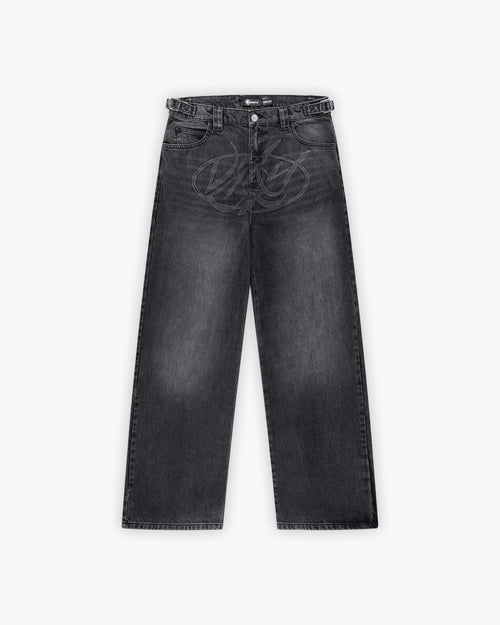 EMBOSSED SCRIPT LOGO DENIM BLACK