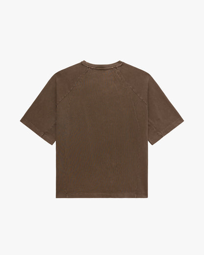 ACID WASHED TEE BROWN