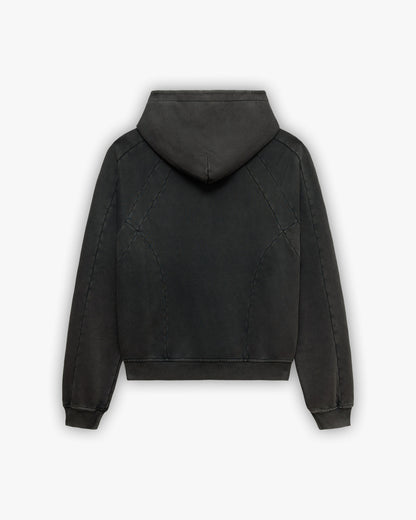 ACID WASHED HOODIE DARK GREY