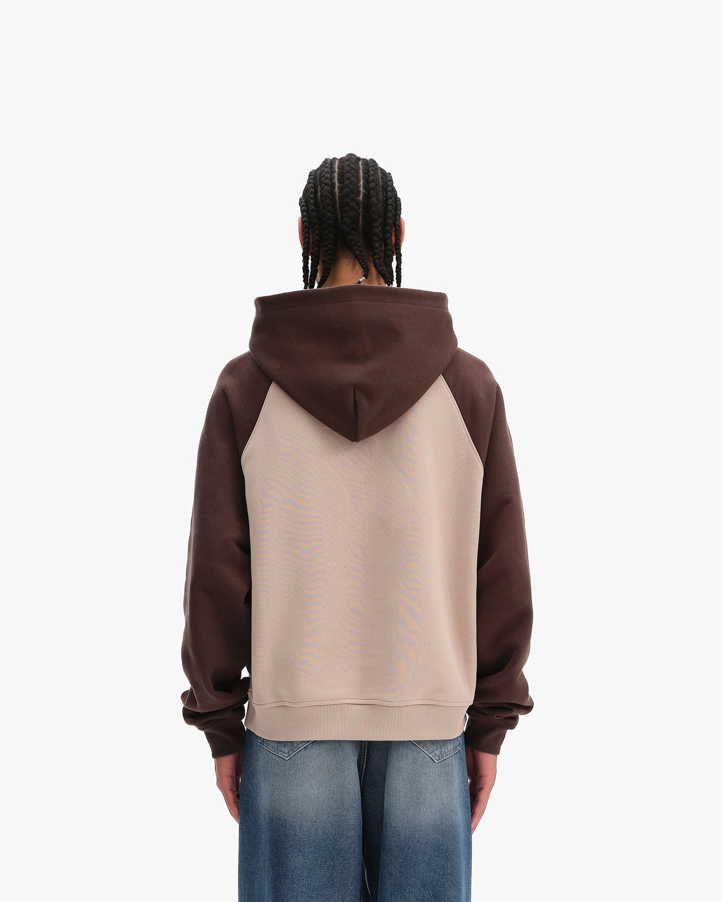 BICOLOR PUBLIC INSTITUTE HOODIE BROWN/CREAM
