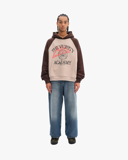 BICOLOR PUBLIC INSTITUTE HOODIE BROWN/CREAM