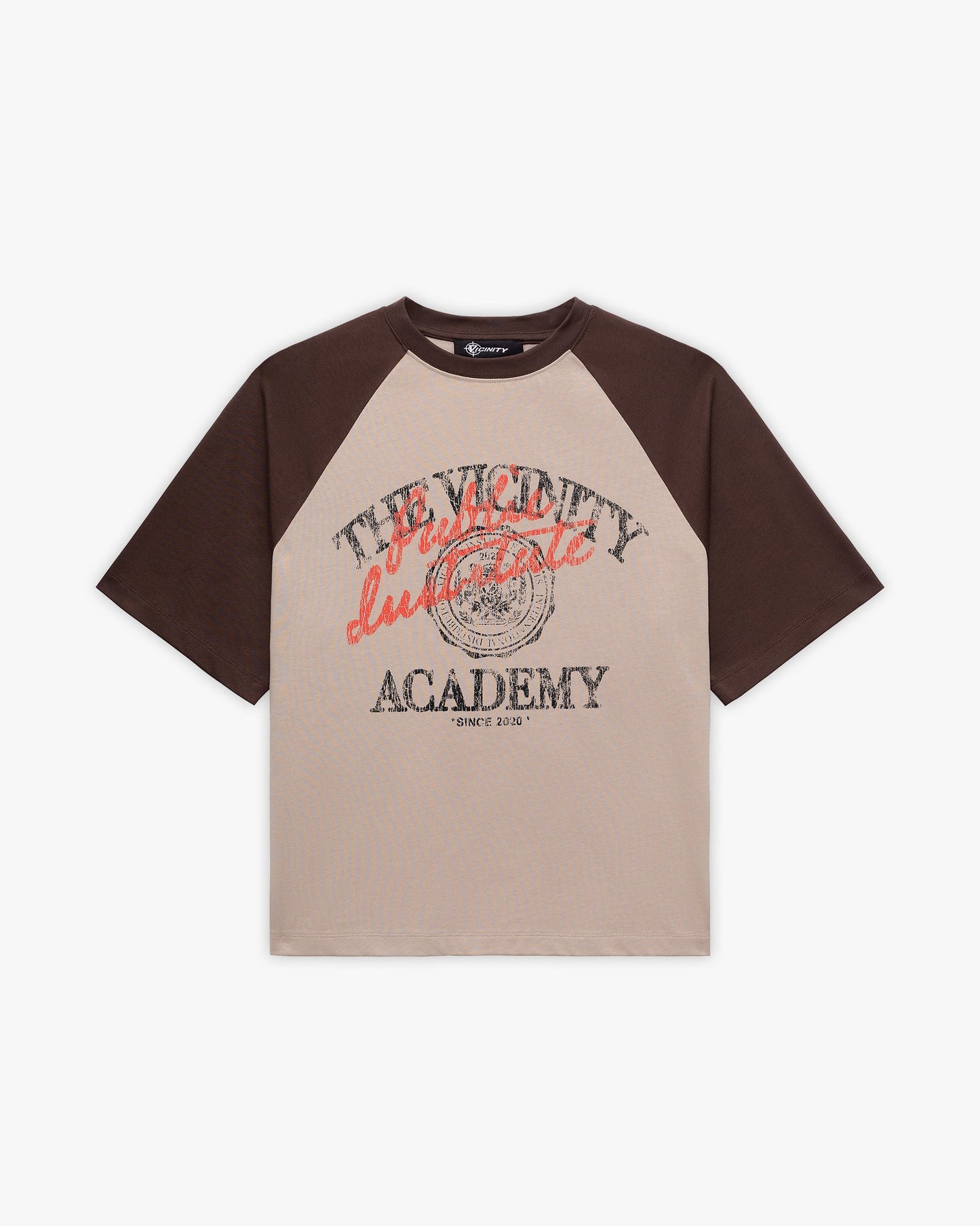 BICOLOR PUBLIC INSTITUTE TEE BROWN/CREAM