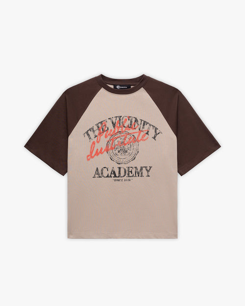 BICOLOR PUBLIC INSTITUTE TEE BROWN/CREAM