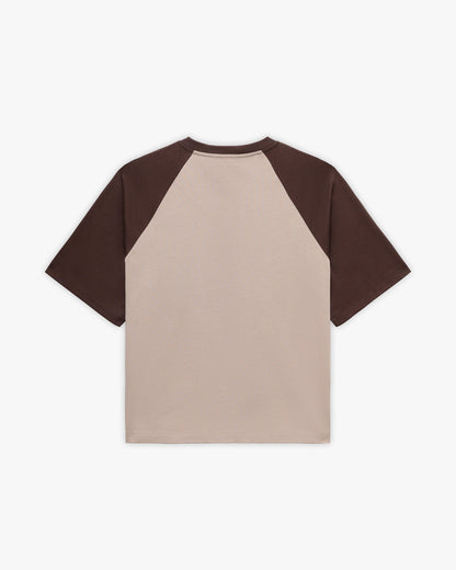 BICOLOR PUBLIC INSTITUTE TEE BROWN/CREAM