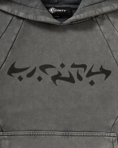 ACID WASHED HOODIE LIGHT GREY