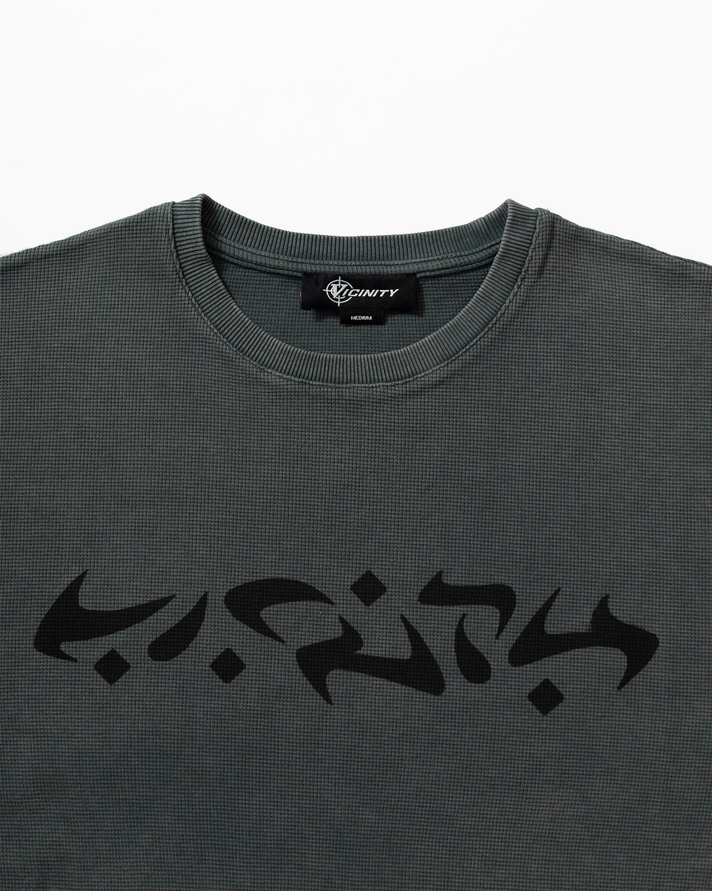 ACID WASHED WAFFLE LONGSLEEVE DARK GREY