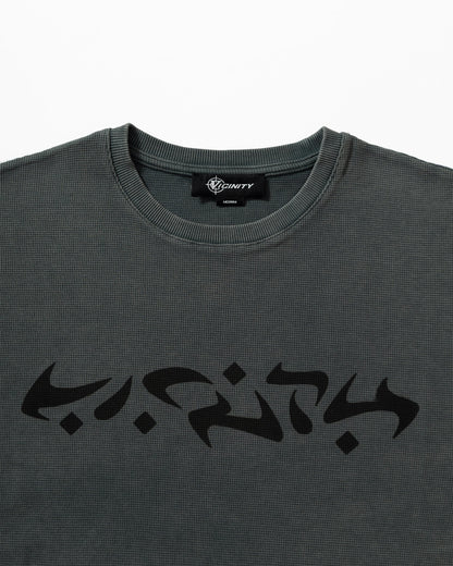ACID WASHED WAFFLE LONGSLEEVE DARK GREY