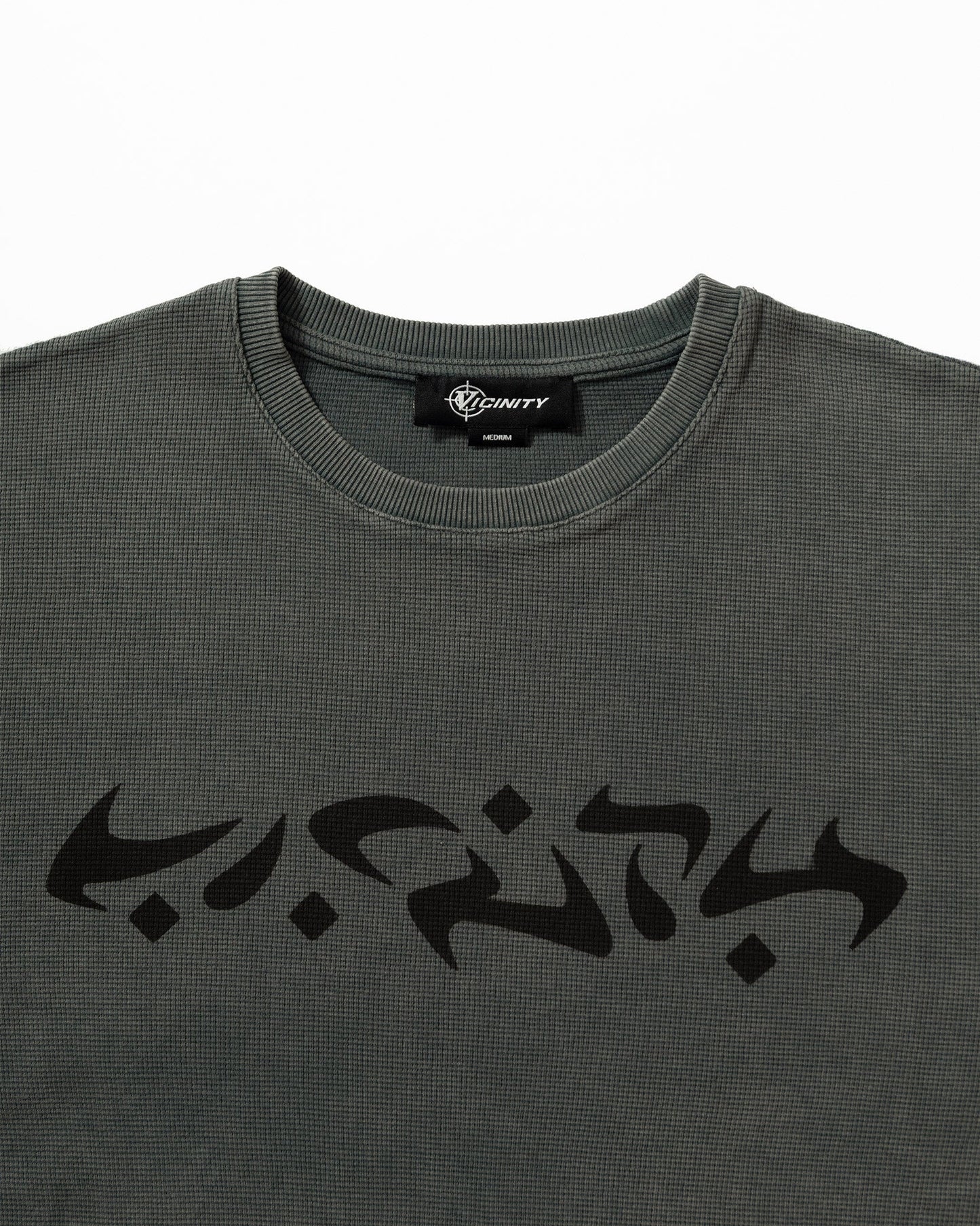 ACID WASHED WAFFLE LONGSLEEVE LIGHT GREY