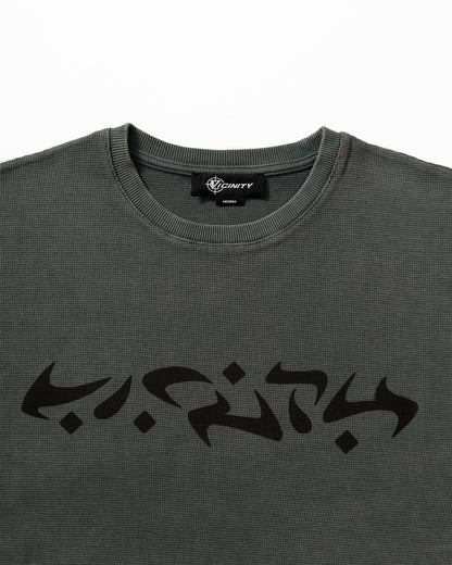 ACID WASHED WAFFLE LONGSLEEVE LIGHT GREY