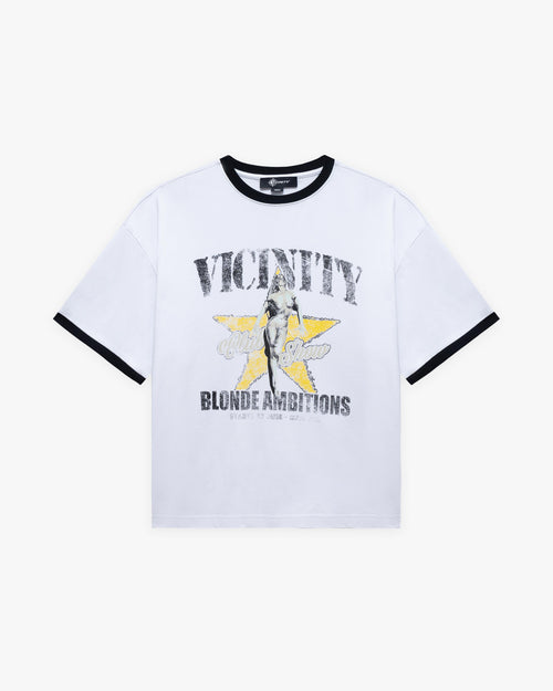 BLONDE AMBITIONS TEE WHITE
