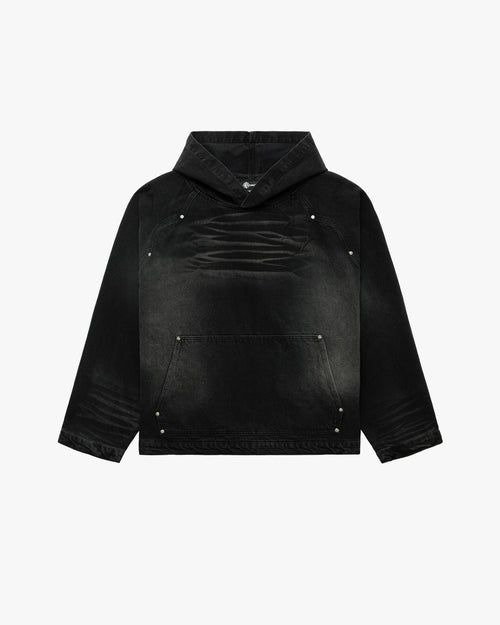 WILD SOUTH DENIM HOODIE COAL