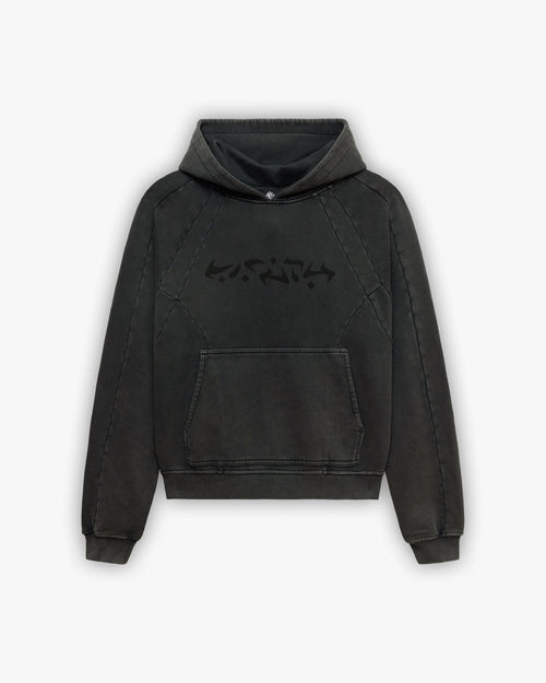 ACID WASHED HOODIE DARK GREY