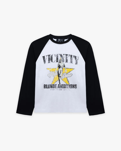 BLONDE AMBITIONS LONGSLEEVE WHITE/BLACK