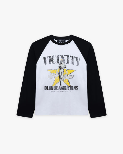 BLONDE AMBITIONS LONGSLEEVE WHITE/BLACK