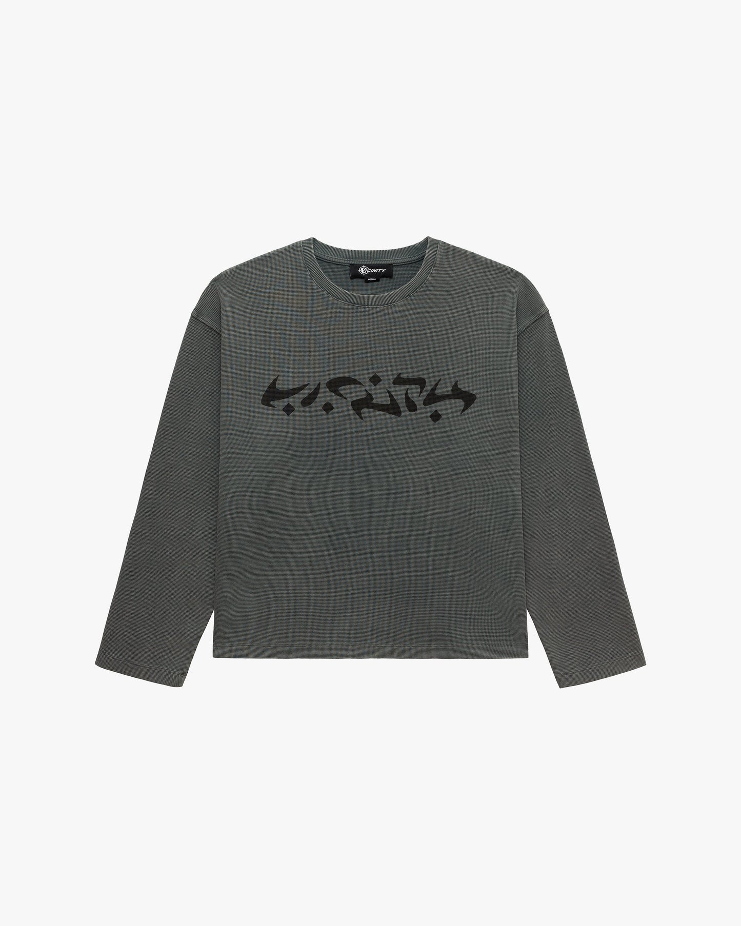 ACID WASHED WAFFLE LONGSLEEVE LIGHT GREY