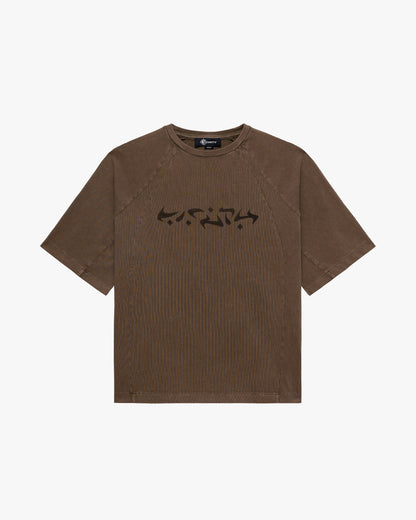 ACID WASHED TEE BROWN