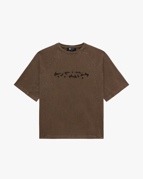 ACID WASHED TEE BROWN