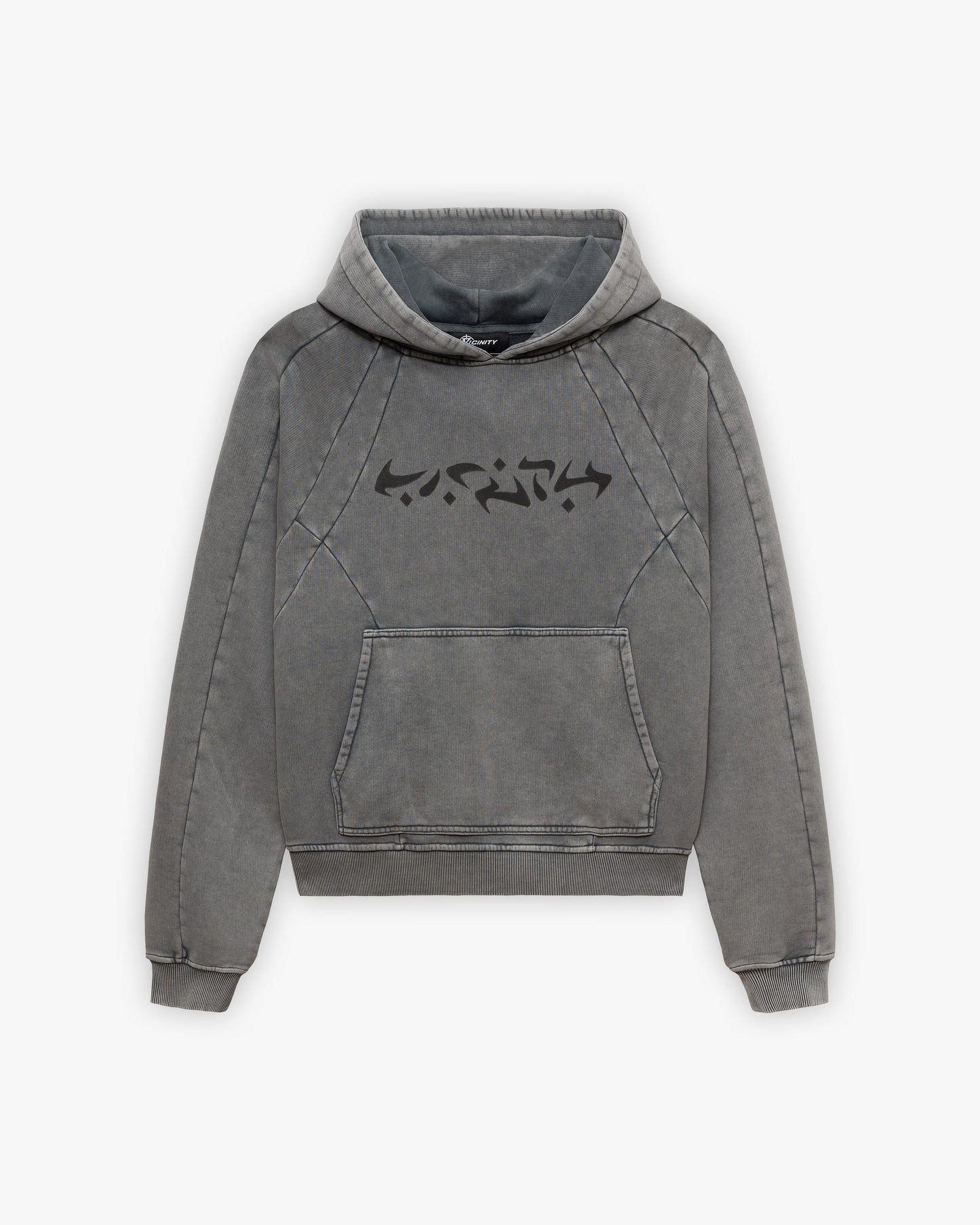 ACID WASHED HOODIE LIGHT GREY