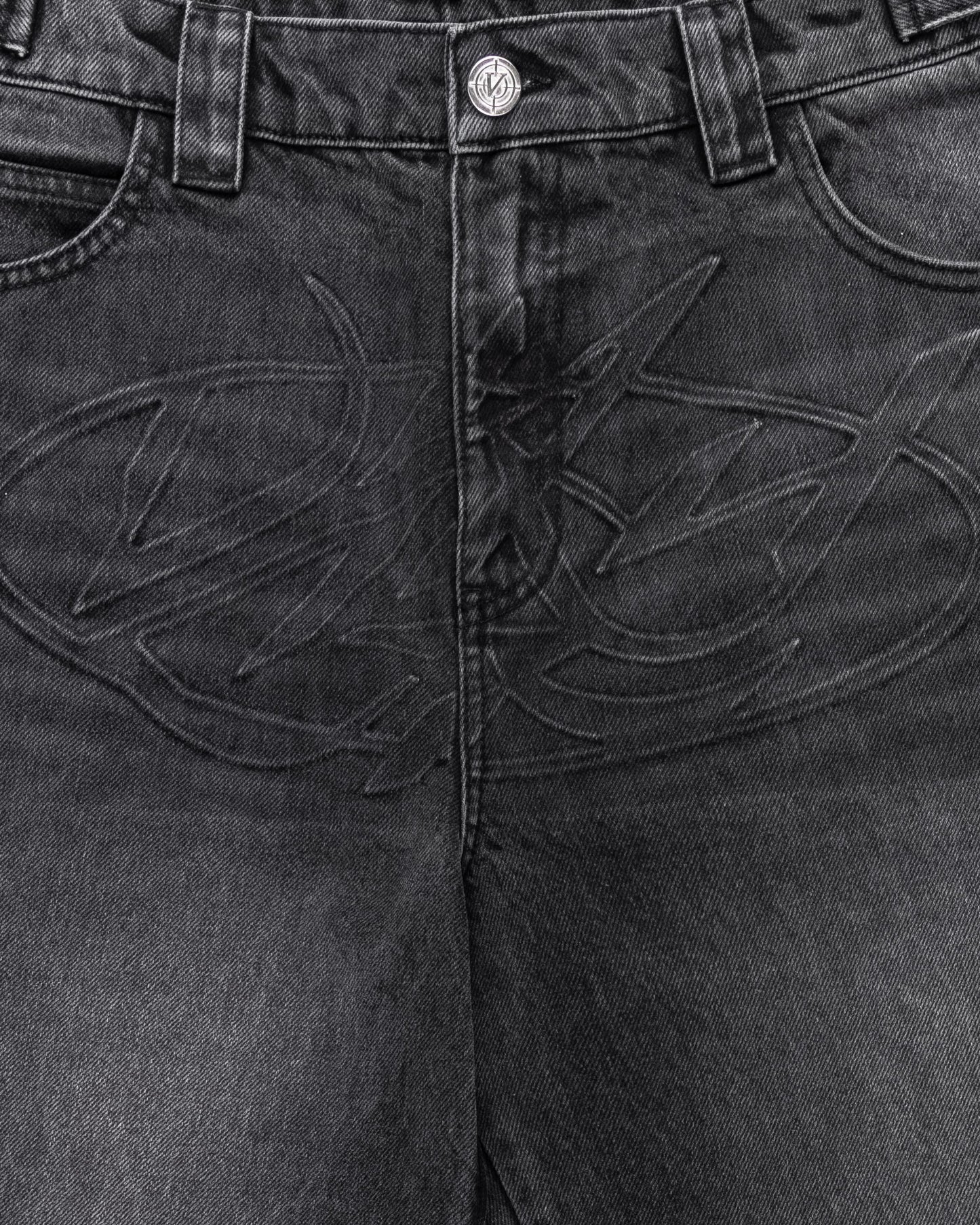 EMBOSSED SCRIPT LOGO DENIM BLACK
