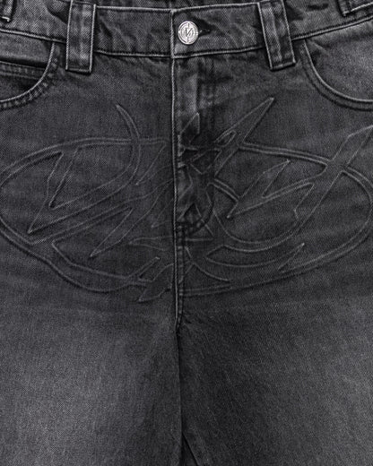 EMBOSSED SCRIPT LOGO DENIM BLACK