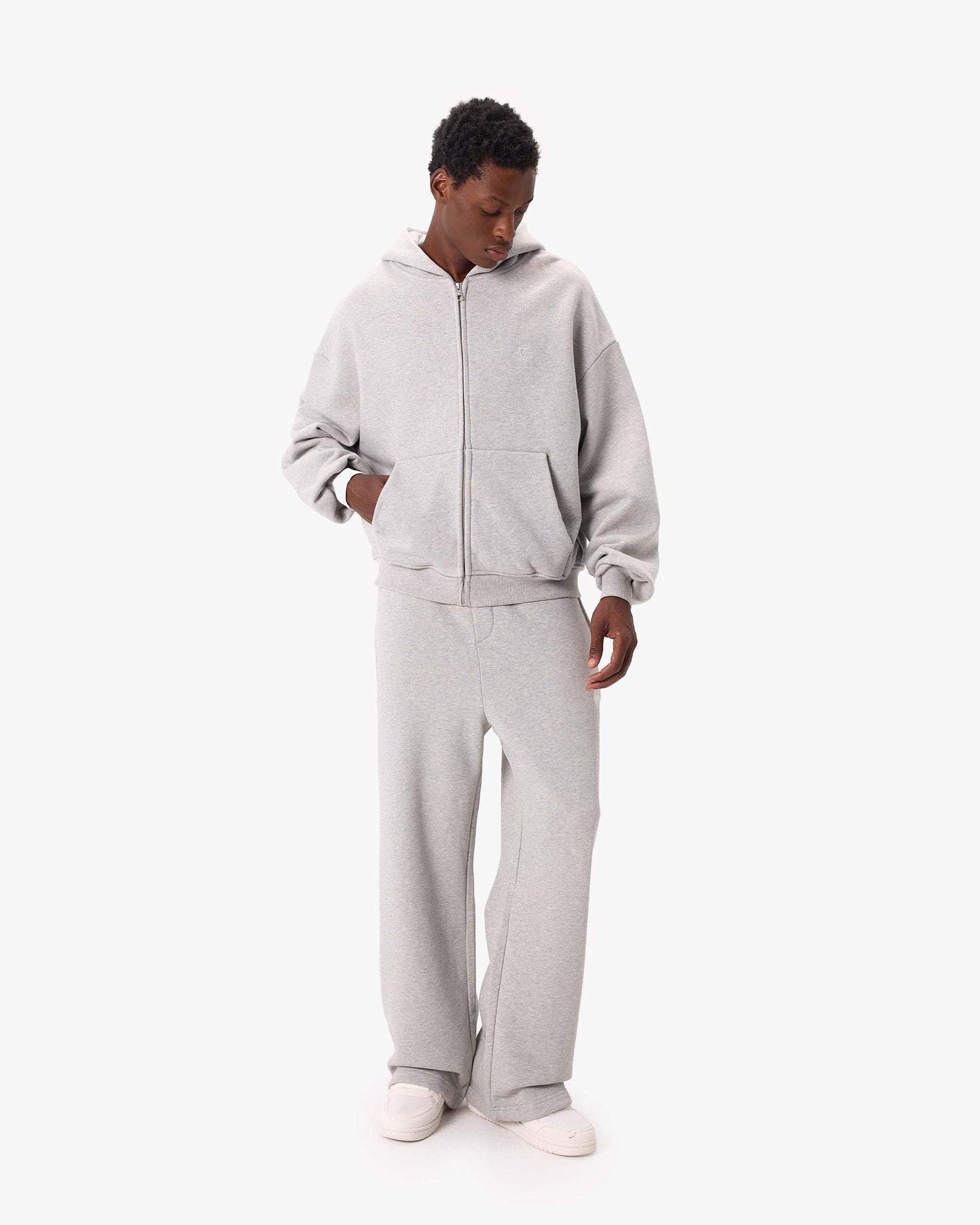 SOFTS ZIP-HOODIE GREY MELANGE