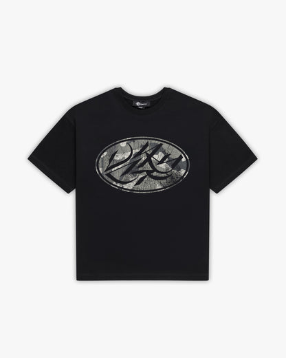 BROKEN SCRIPT TEE BLACK