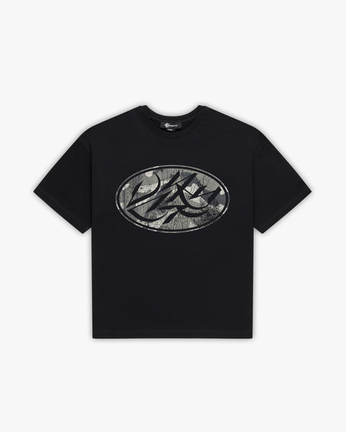 BROKEN SCRIPT TEE BLACK