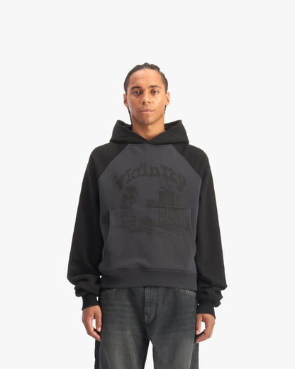 BICOLOR SHOOTING HOUSE HOODIE DARK GREY/BLACK