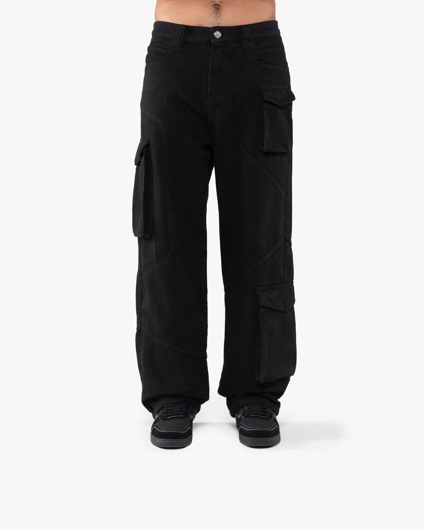 ASYMETRICAL CARGOPANTS BLACK