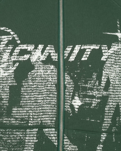 BINARY 2.0 ZIP HOODIE DARK GREEN