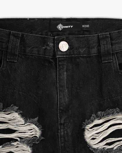 DISTRESSED DENIM BLACK